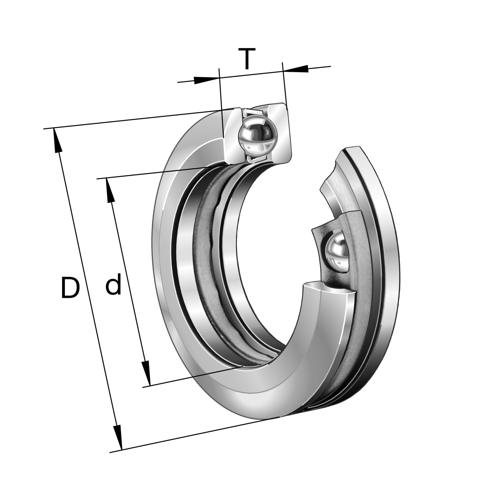 Axial Thrust Ball Bearing, 53413M