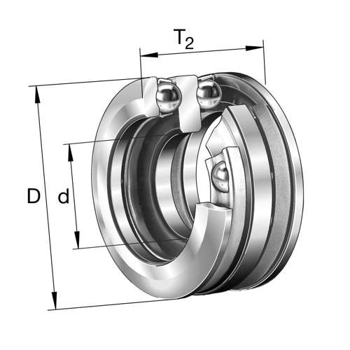 Axial Thrust Ball Bearing, 54414MP