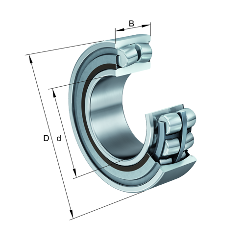 Spherical Roller Bearing, WS22211E1-2RSR