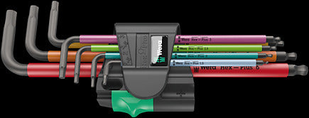 950SPKL/7B SM HEX KEY SET 1.5-6.0 LONG B/END MULTICOLOUR 7PC