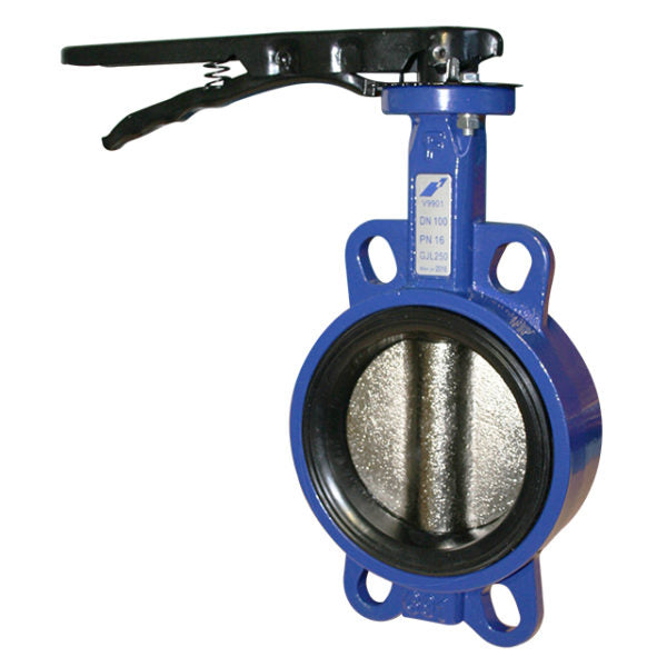 Multi-flange Wafer Pattern Butterfly Valve – Nickel Plated Ductile Iron Disc – EPDM Liner - 4"