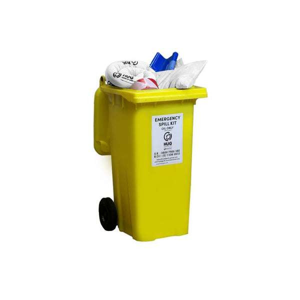 125 Litre Oil Only Emergency Spill Kit - Wheeled Bin