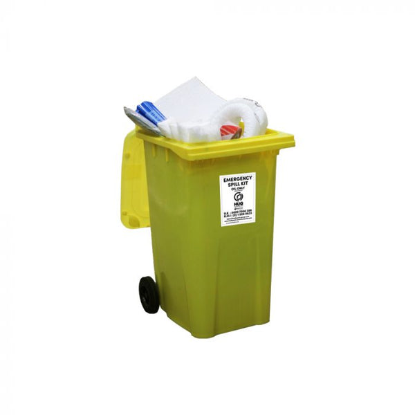 255 Litre Oil Only Emergency Spill Kit - Wheeled Bin