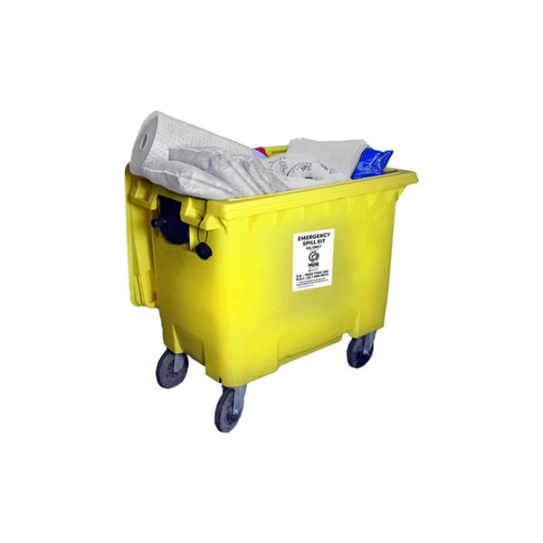 1100 Litre Oil Only Emergency Spill Kit - Wheeled Bin