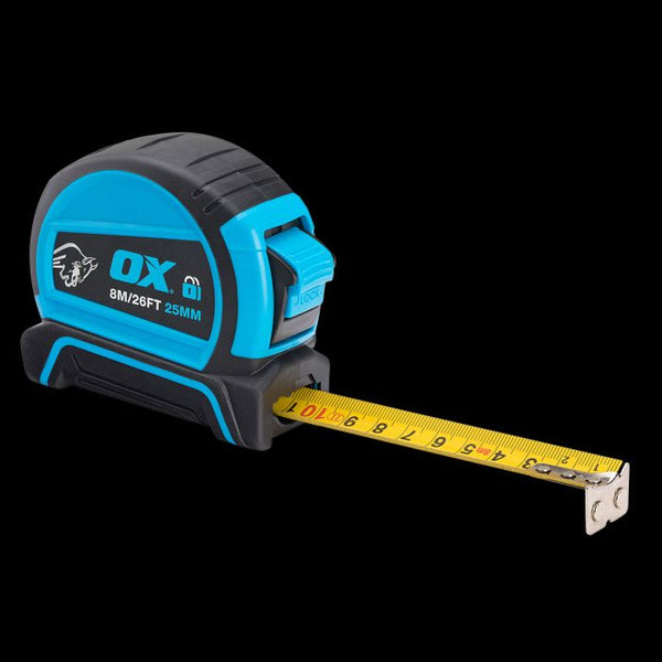 OX Pro Dual Auto Lock Tape Measure - 8m / 26ft