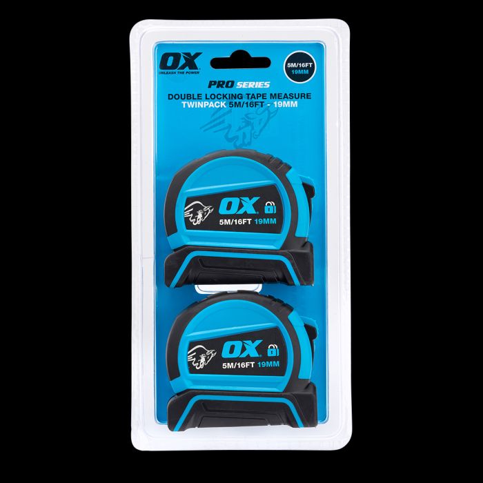 OX Pro Double Locking Tape Measure Twin Pack - 5m