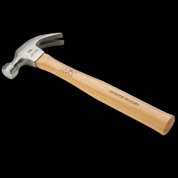 OX Trade Hickory Handle Claw Hammer - 16oz / 450g