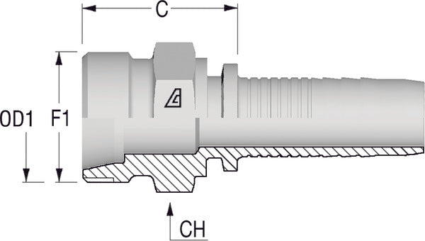 M18 -1.5L x 12mm Metric Male x 5/16 Hose