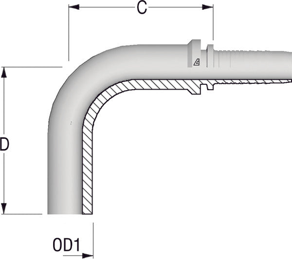 18mm Metric 90deg Standpipe x 1/2 Hose