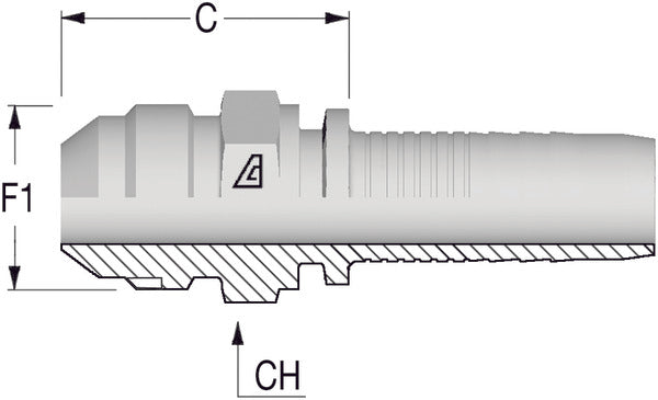 1.3/16" -12 JIC Male x 3/4 Hose