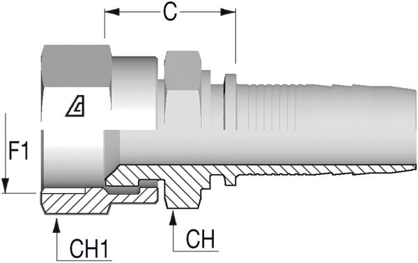 5/8" -18 JIC Straight Female x 3/8 Hose