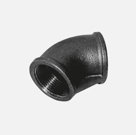 3" BLACK 45DEG Female/Female Elbow