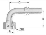 1.1/2"  BSP Female x 1.1/2" 90° Hose Insert