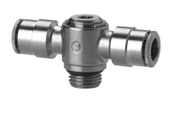 Push in fitting-double banjo-8mm tube-1/8 thread