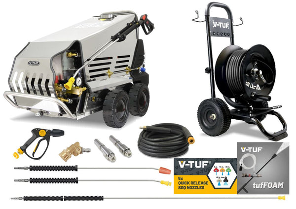 ELECTRIC 240V POWERED HEAT STREAM 1450PSI JET WASH PACKAGE