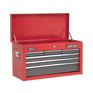 Topchest 6 Drawer with Ball-Bearing Slides - Red/Grey