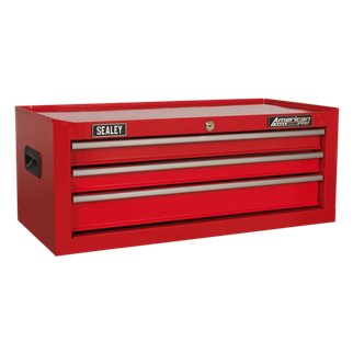 Mid-Box 3 Drawer with Ball-Bearing Slides - Red