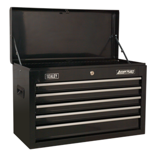 Topchest 5 Drawer with Ball-Bearing Slides - Black