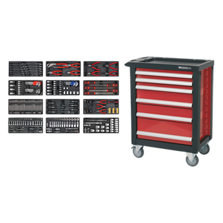 Rollcab 6 Drawer with Ball-Bearing Slides & 298pc Tool Kit