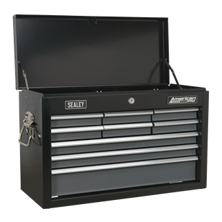 Topchest 9 Drawer with Ball-Bearing Slides - Black/Grey