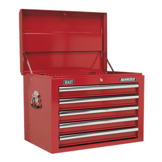 Topchest 5 Drawer with Ball-Bearing Slides - Red