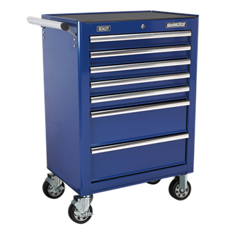 Rollcab 7 Drawer with Ball-Bearing Slides - Blue