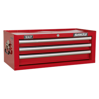 Mid-Box 3 Drawer with Ball-Bearing Slides - Red