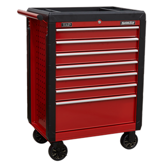 Rollcab 7 Drawer with Ball-Bearing Slides - Red