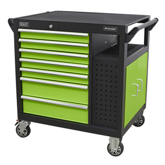 Mobile Workstation 7 Drawer & Cupboard 920mm