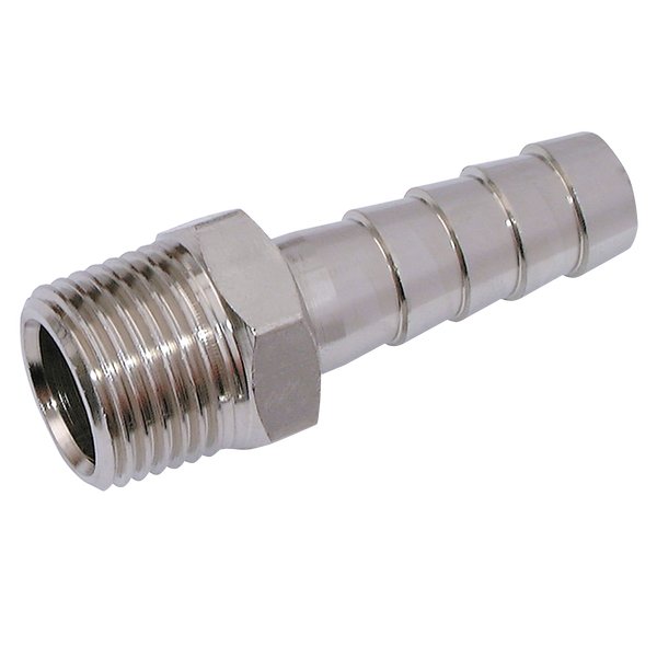 1/4"  BSPT MALE X 1/8" ID HOSE NICKEL PLATED