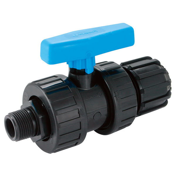 15-22 X 1"  UNIVERSAL POLYETHYLENE (MDPE)  COMPRESSION VALVE X MALE BSP