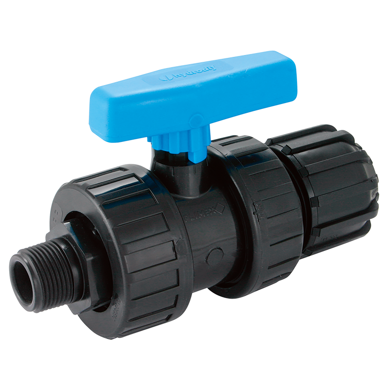 15-22 X 1"  UNIVERSAL POLYETHYLENE (MDPE)  COMPRESSION VALVE X MALE BSP