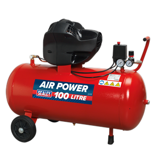 Air Compressor 100L V-Twin Direct Drive 3hp Oil Free