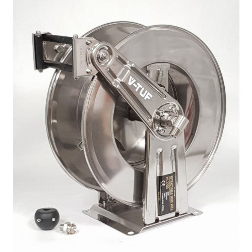 20M V-TUF Retractable Hose Reel - Stainless Steel