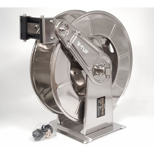 35M V-TUF Retractable Hose Reel - Stainless Steel